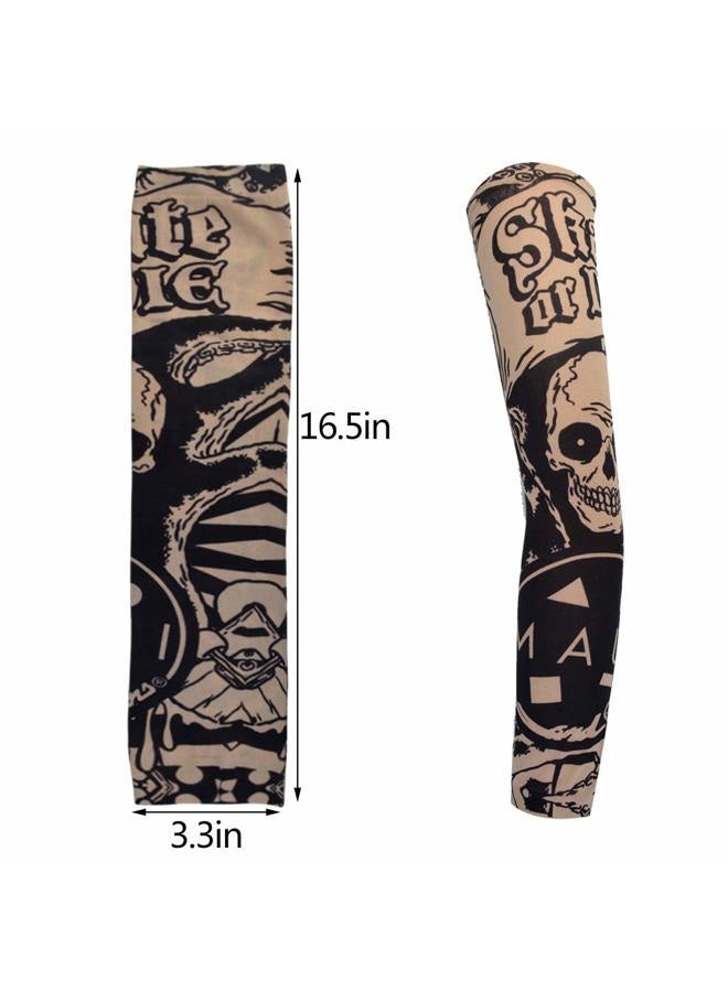 HOVEOX 20PCS Temporary Tattoo Arm Sleeves Arts Fake Temporary Tattoo Arm Sunscreen Sleeves Stockings Slip Accessories Halloween Tattoo, Multi-colored, Large (20 Count) - Image 2